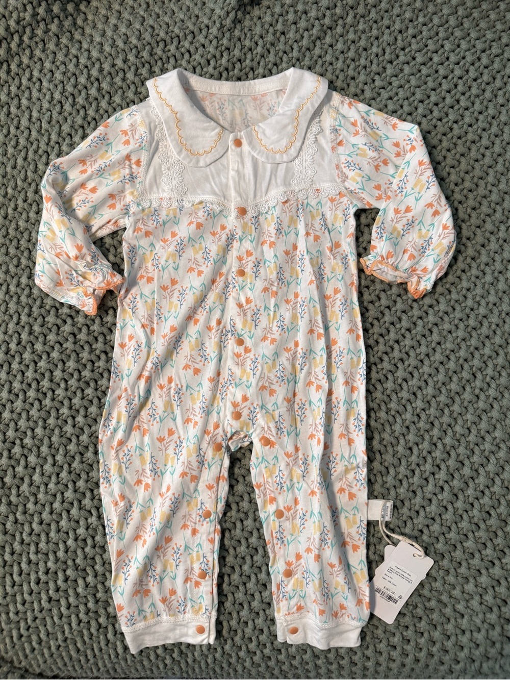 Organic Cotton Clubs Floral Onesie